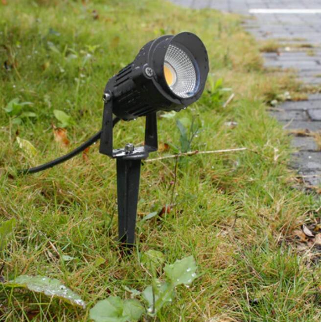 (image for) 8 PACK of 5W Warm White Outdoor IP65 Ground Inserted LED Garden Light Bullet Head Black Finish